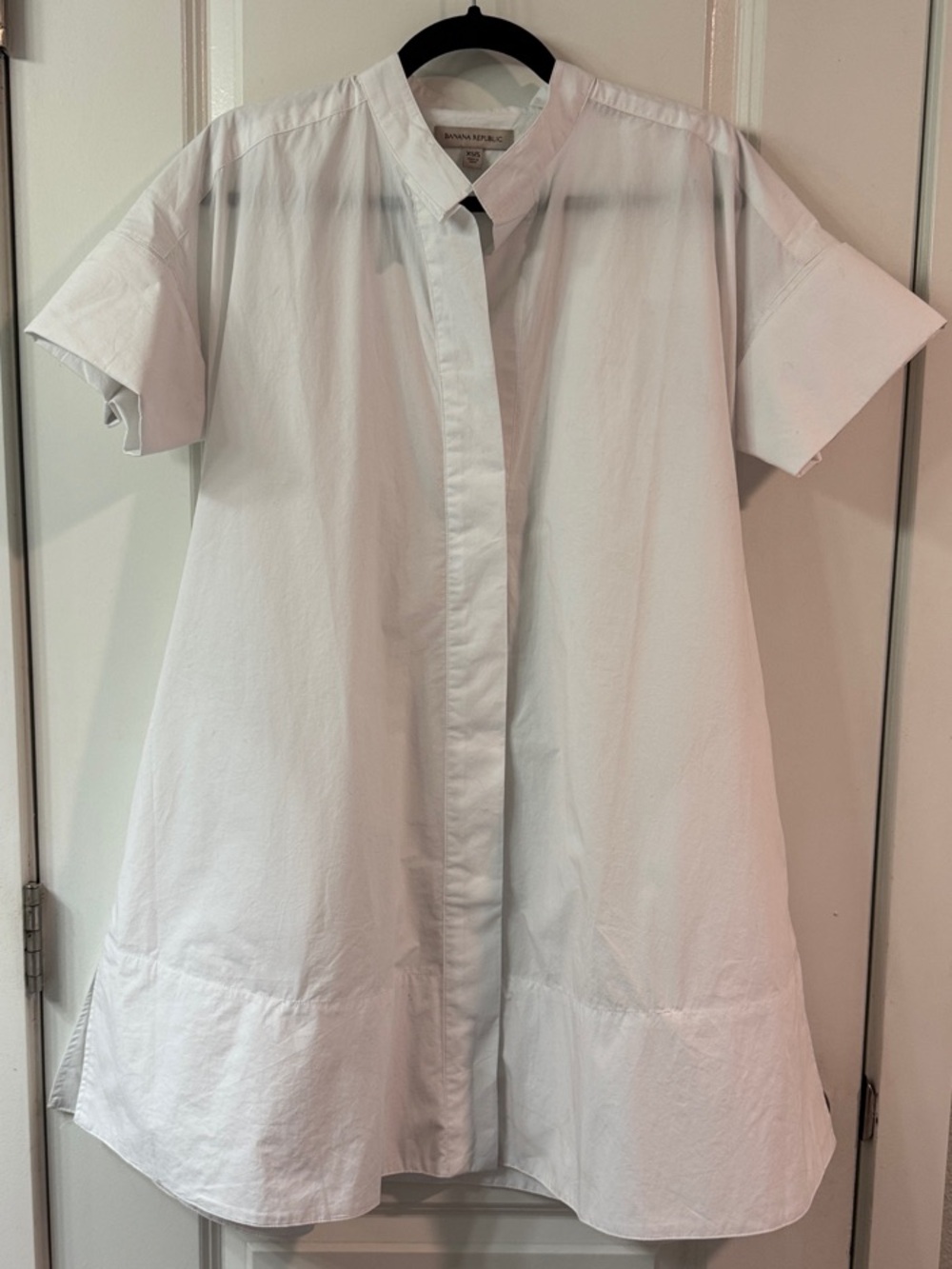 Banana Republic White Short Sleeve Midi Dress